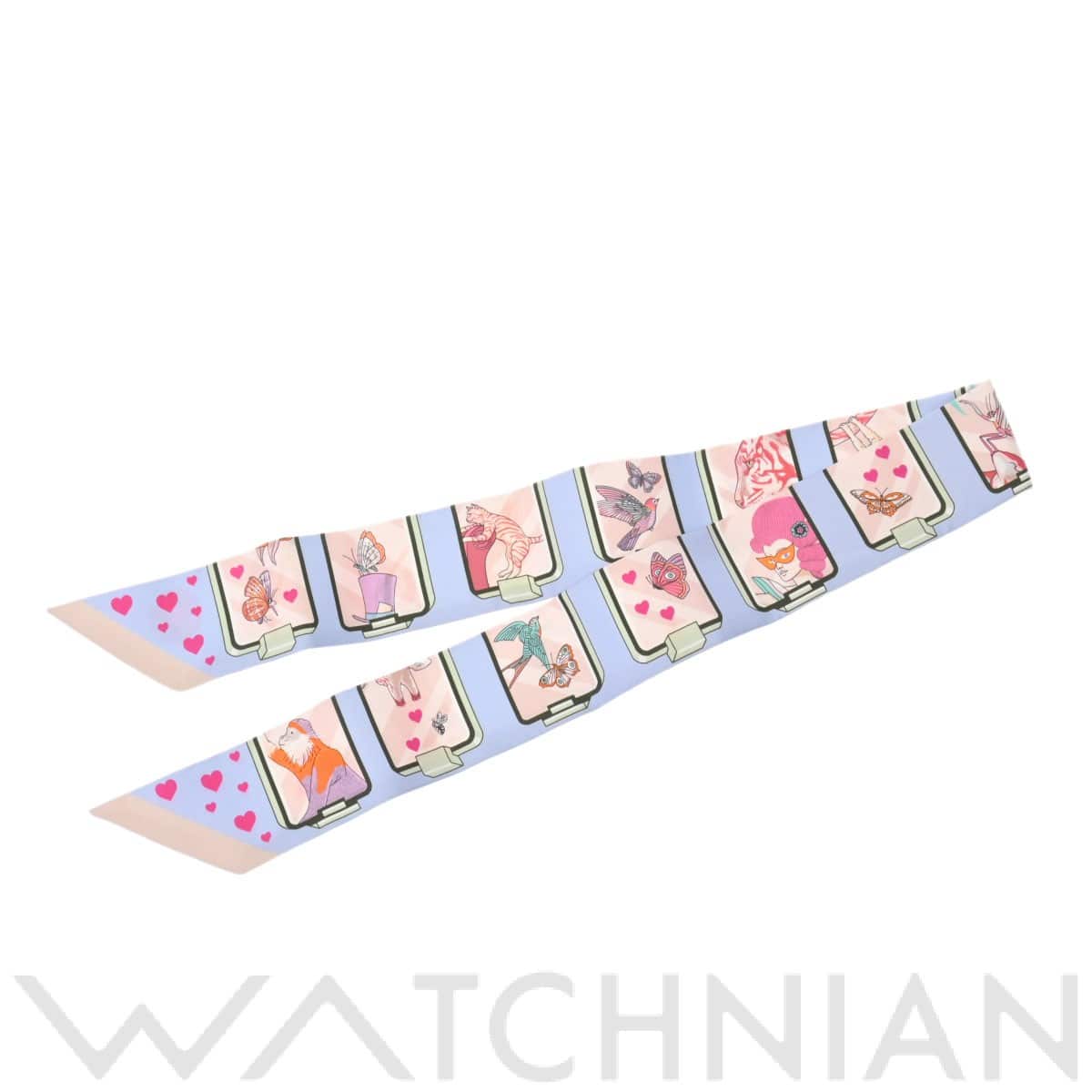 エルメス / HERMES ツイリー HERMES STORY ライトブルー 063875S シルク100％ レディース 【新品】【other】