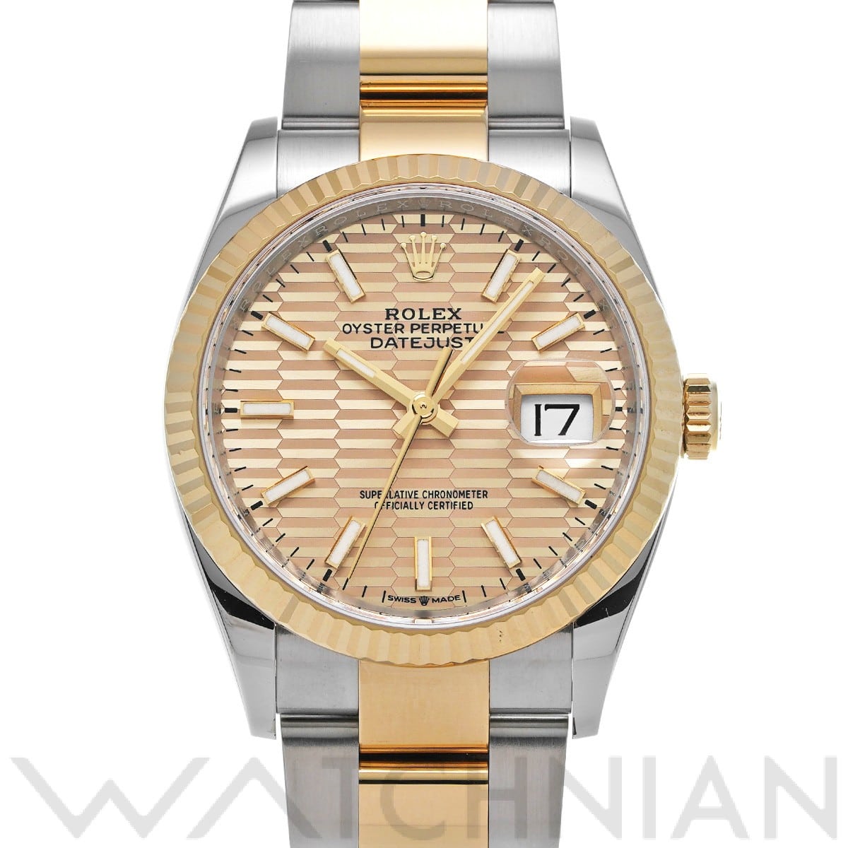 ロレックス デイトジャスト 36 126233 ゴールデン フルーテッドモチーフ メンズ 時計 【中古】【wristwatch】