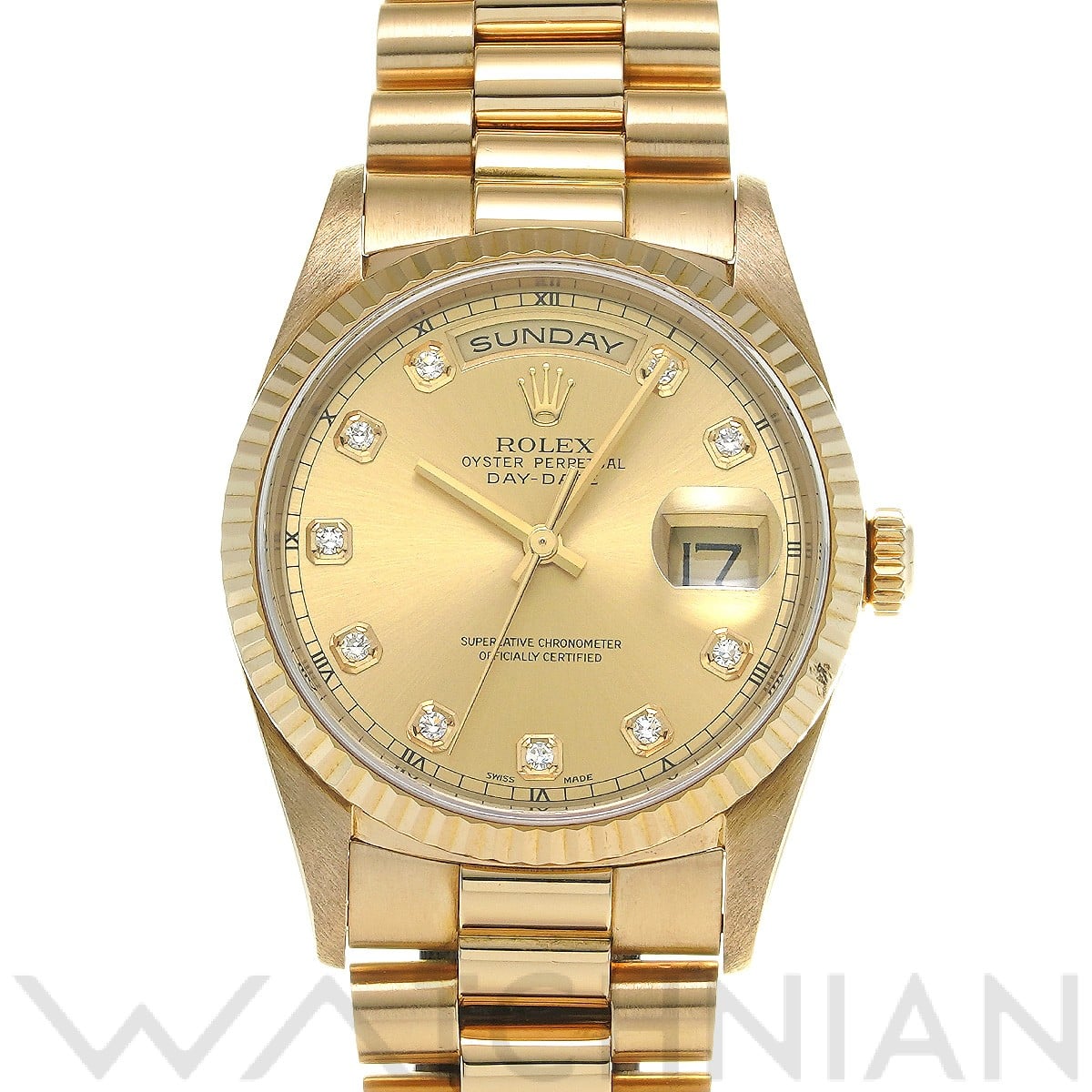 ロレックス デイデイト 18238G シャンパン/ダイヤモンド メンズ 時計 【中古】【wristwatch】