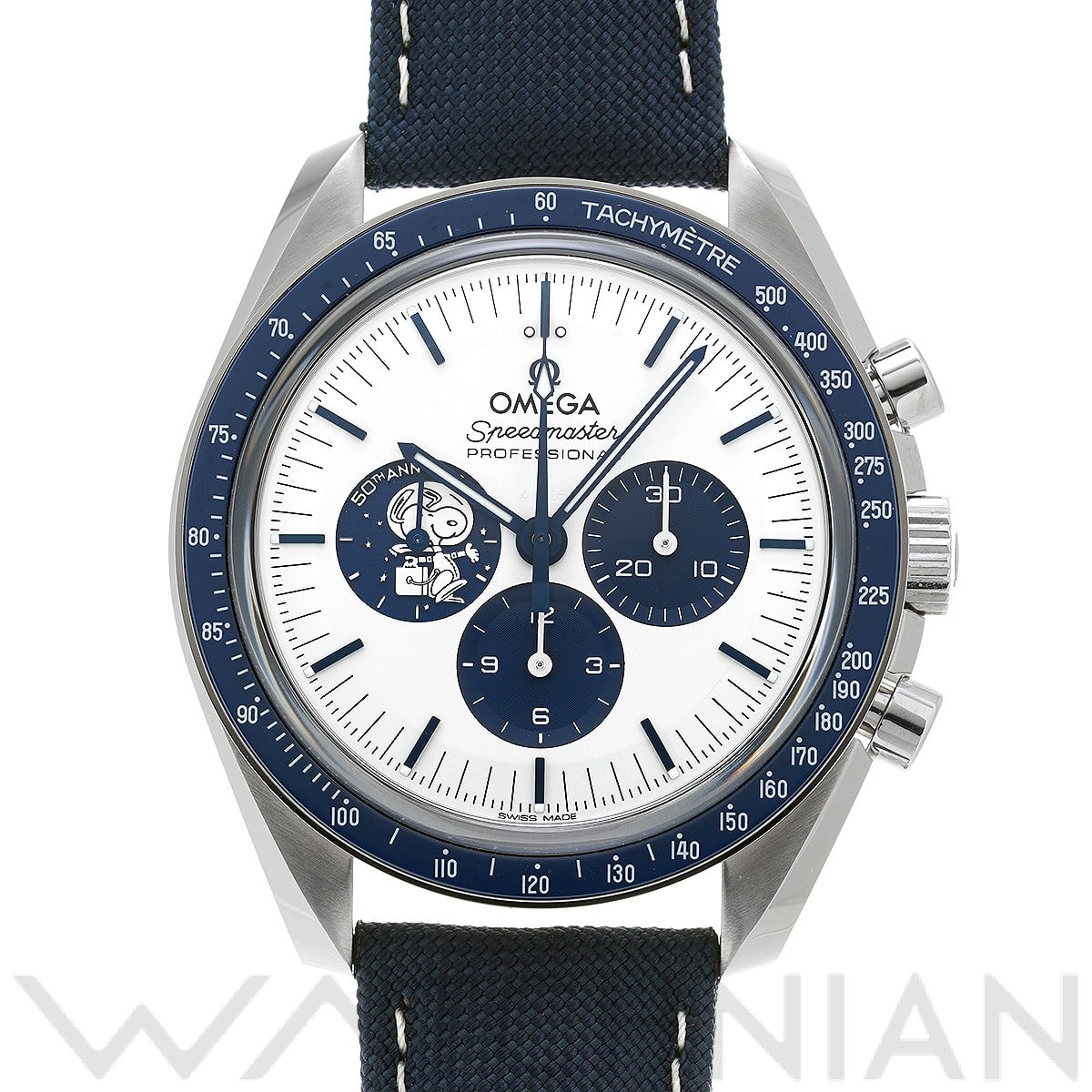 オメガ スピードマスター ムーンウォッチ コーアクシャル マスタークロノメーター シルバー スヌーピーアワード 310.32.42.50.02.001 シルバー/ブルー メンズ 時計 【中古】【wristwatch】