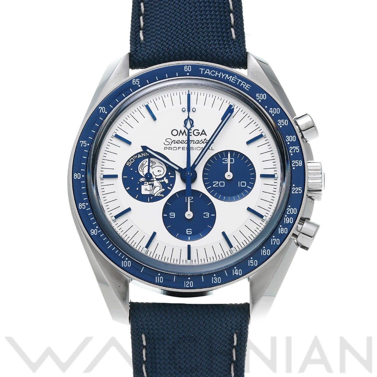 オメガ スピードマスター ムーンウォッチ コーアクシャル マスタークロノメーター シルバー スヌーピーアワード 310.32.42.50.02.001 シルバー/ブルー メンズ 時計 【中古】【wristwatch】