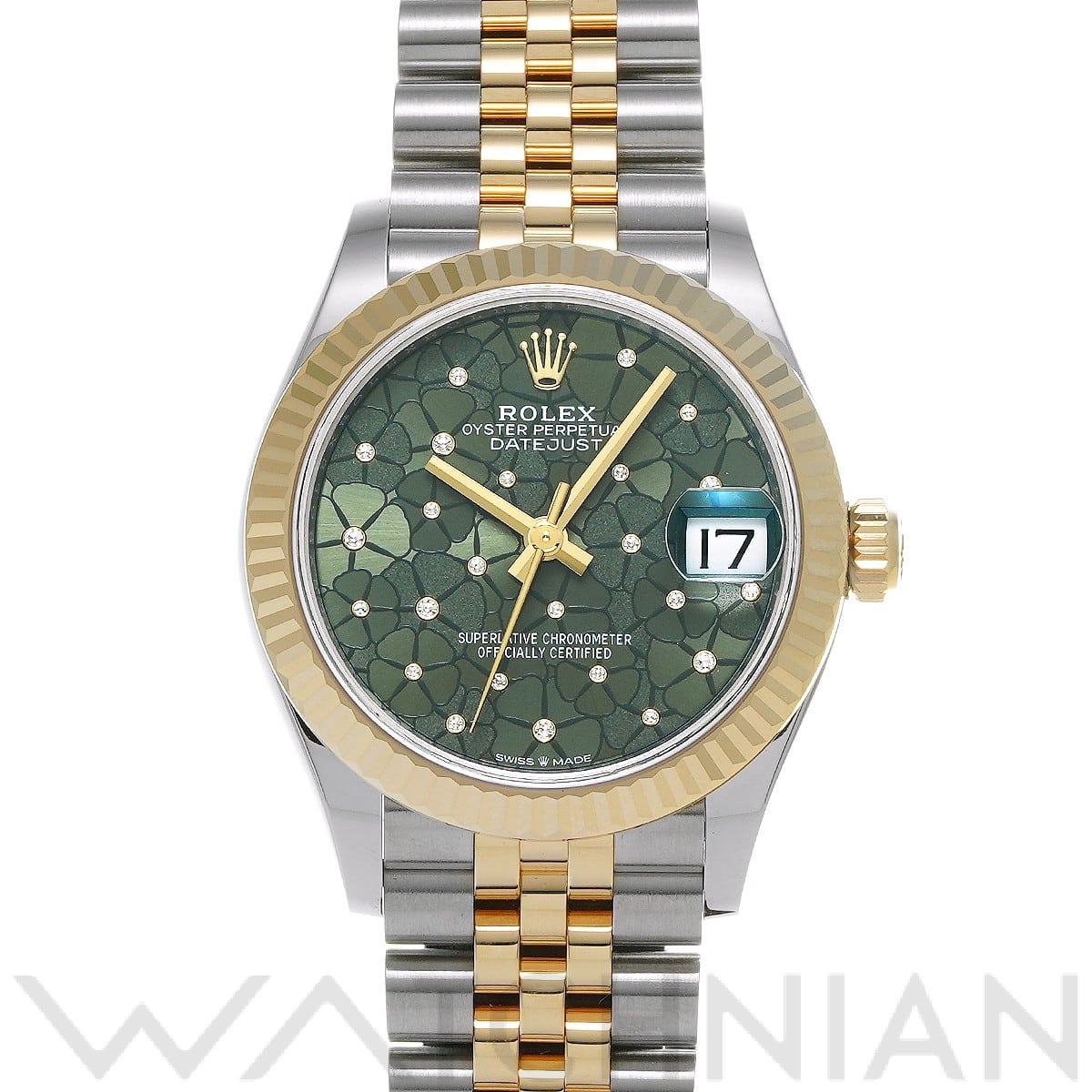 ロレックス デイトジャスト 31 278273 オリーブグリーン フローラルモチーフ/ダイヤモンド ユニセックス 時計 【中古】【wristwatch】