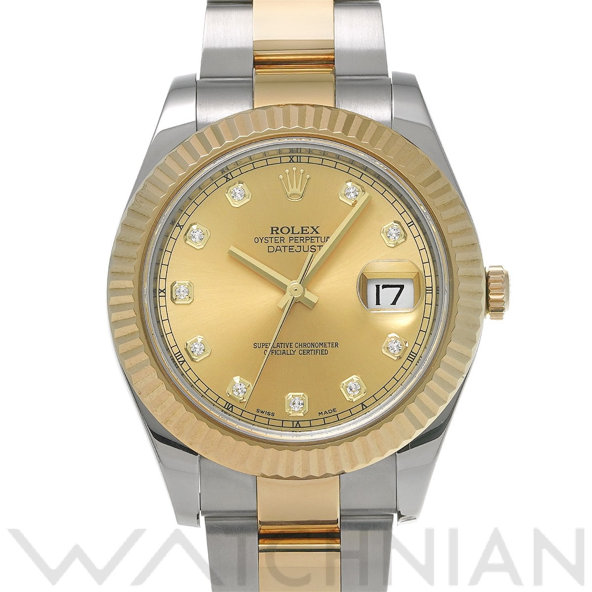 ロレックス デイトジャスト II 116333G シャンパン/ダイヤモンド メンズ 時計 【中古】【wristwatch】