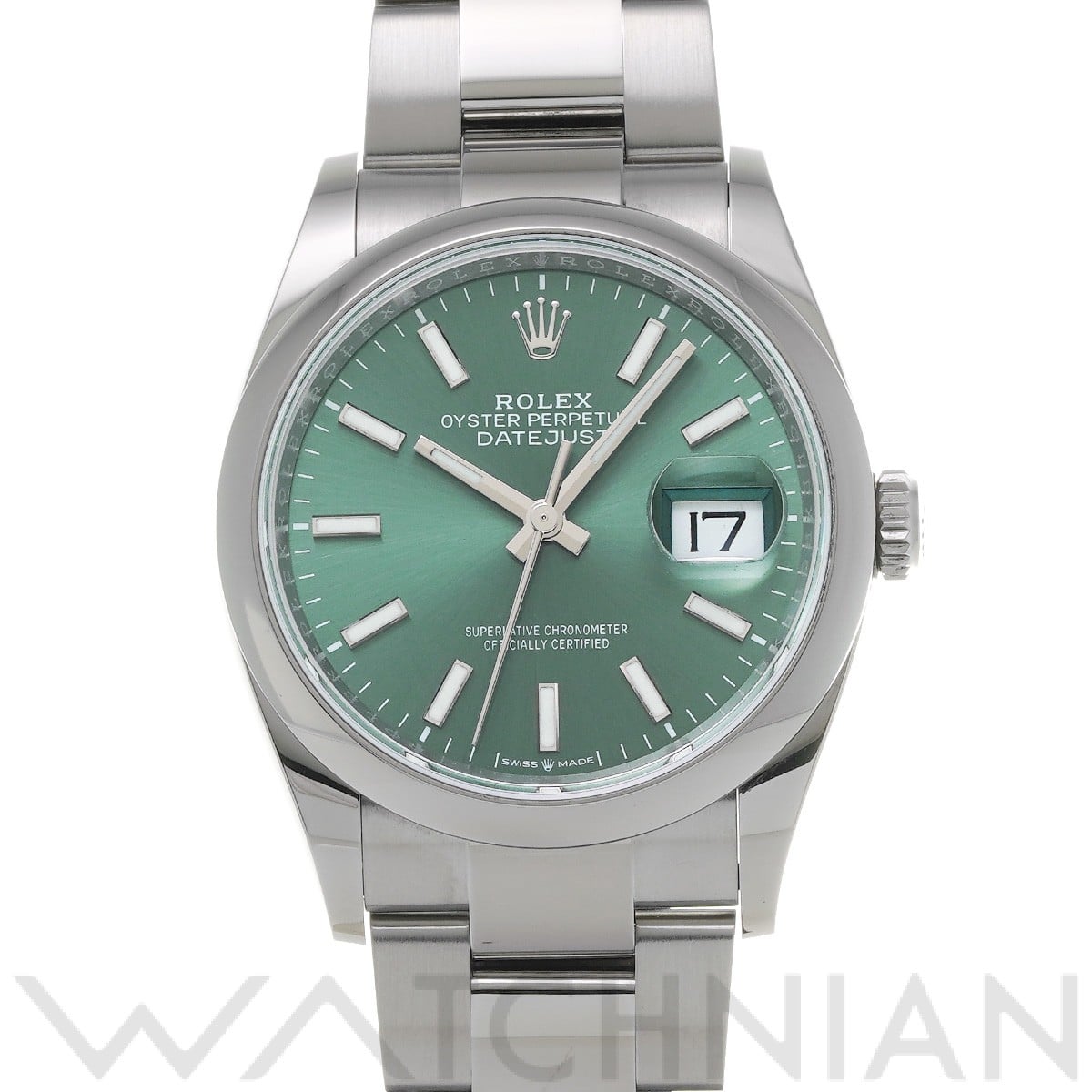 ロレックス デイトジャスト 36 126200 ミントグリーン メンズ 時計 【中古】【wristwatch】