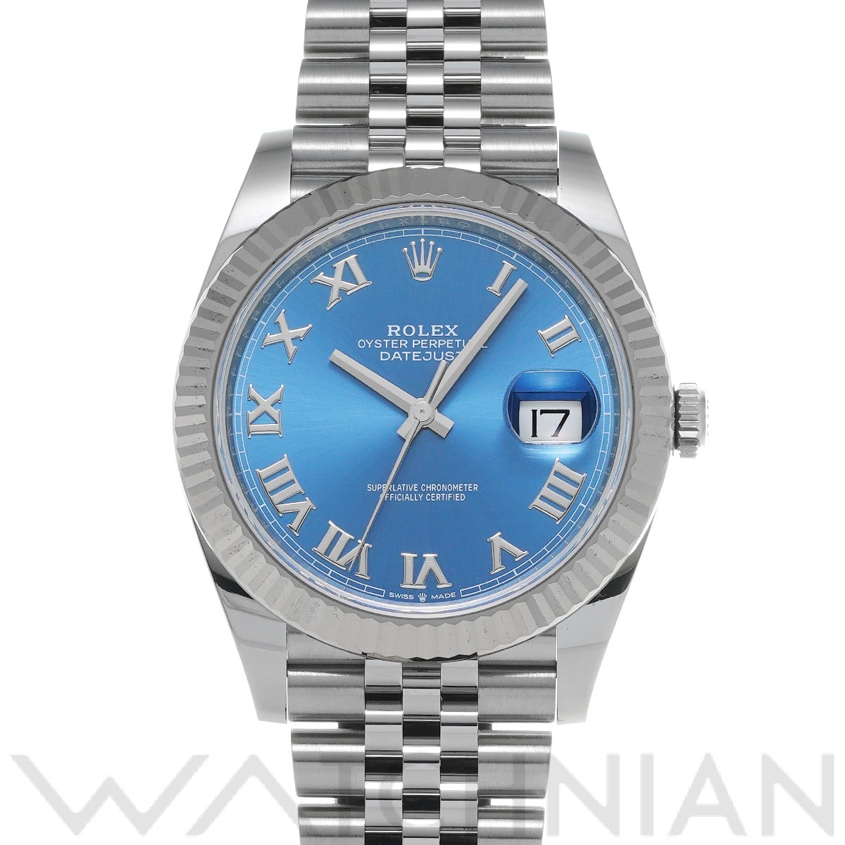 ロレックス デイトジャスト 41 126334 アズーロブルー メンズ 時計 【中古】【wristwatch】