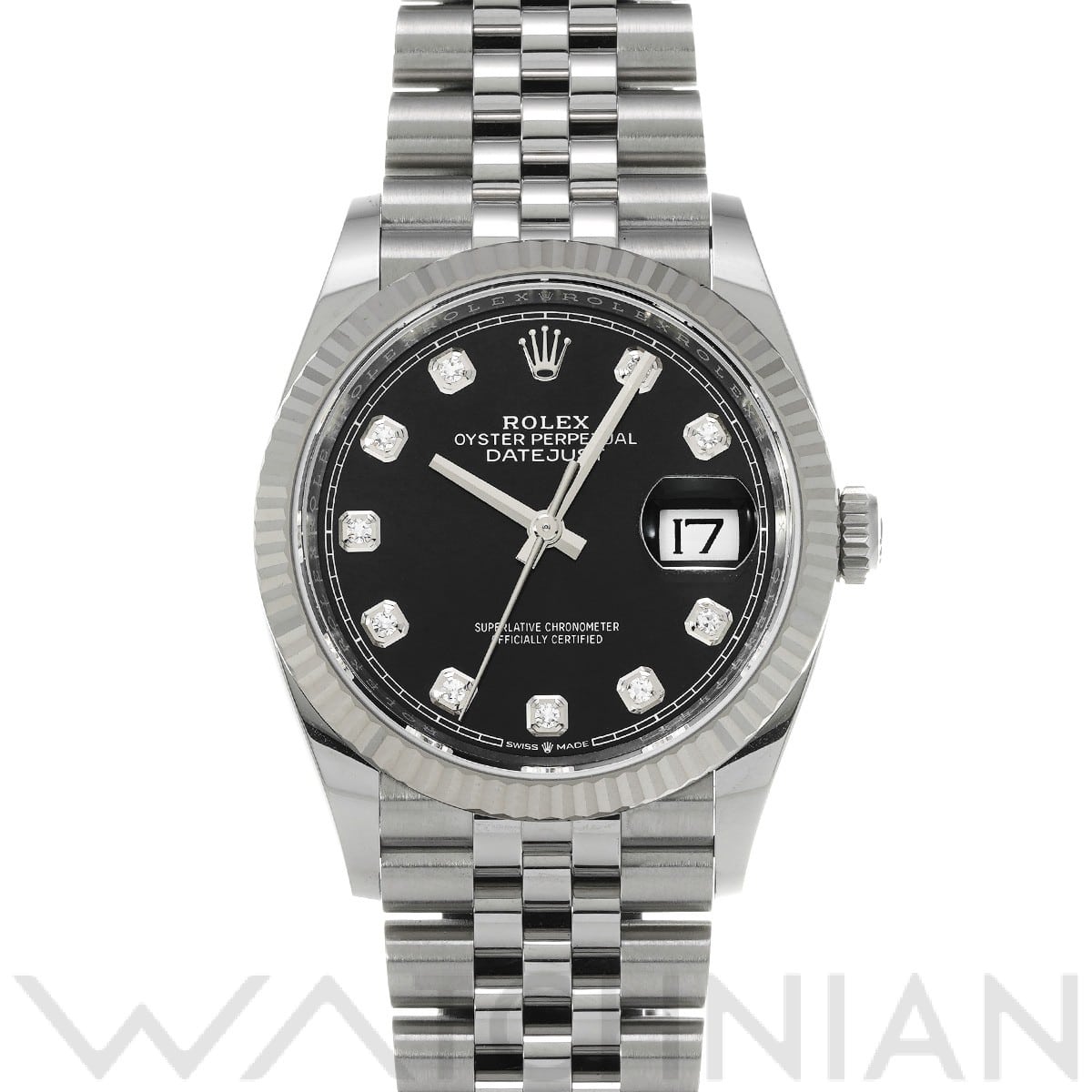 ロレックス デイトジャスト 36 126234G ブライトブラック/ダイヤモンド メンズ 時計 【中古】【wristwatch】