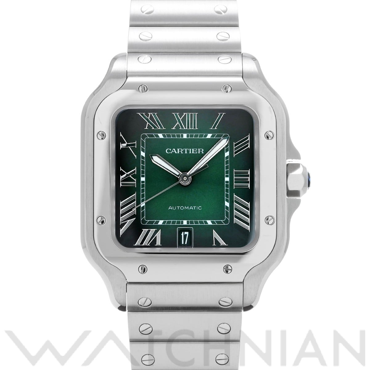 カルティエ サントス ドゥ カルティエ LM WSSA0062 グリーン メンズ 時計 【中古】【wristwatch】