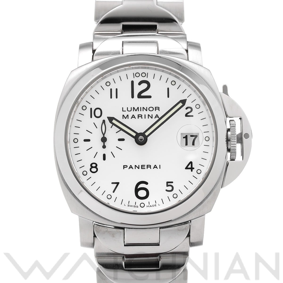 パネライ ルミノールマリーナ オートマティック PAM00051 ホワイト メンズ 時計 【中古】【wristwatch】