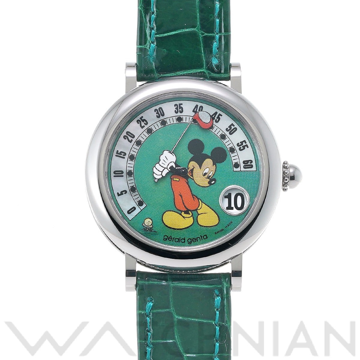ジェラルド ジェンタ / GERALD GENTA レトロファンタジー ミッキーマウス 3612 60G BAB グリーン/ホワイトシェル ユニセックス 時計 【未使用】【wristwatch】