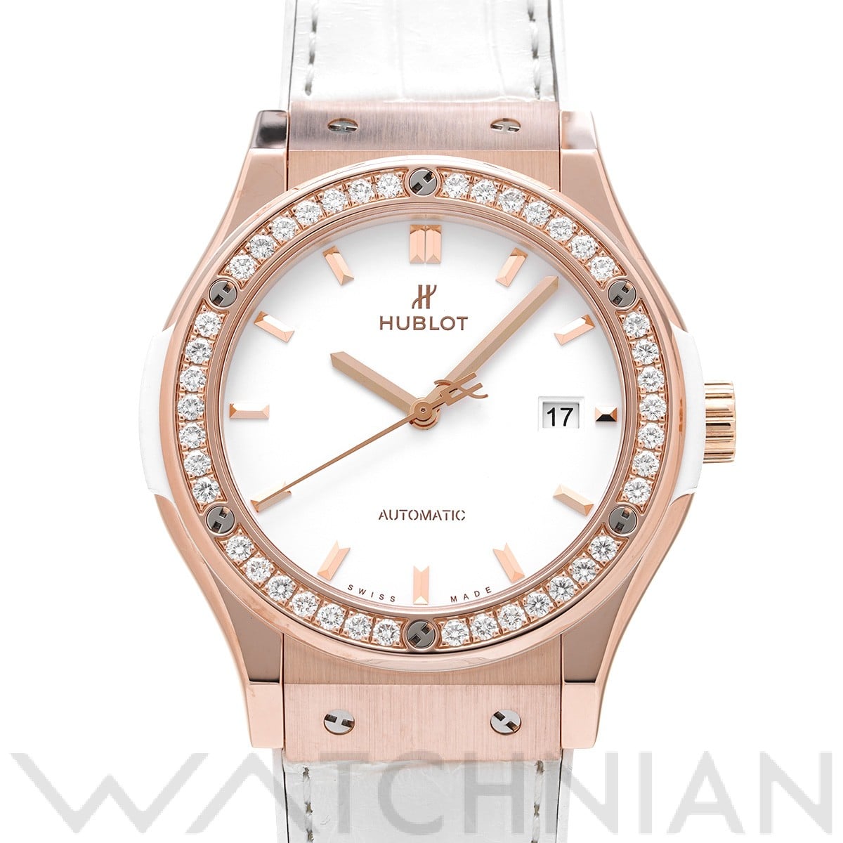 ウブロ クラシックフュージョン キングゴールド ホワイト ダイヤモンド 542.OE.2080.LR.1204 ホワイト メンズ 時計 【中古】【wristwatch】