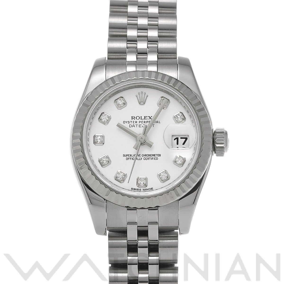 ロレックス レディ デイトジャスト 26 179174G ホワイト/ダイヤモンド レディース 時計 【中古】【wristwatch】