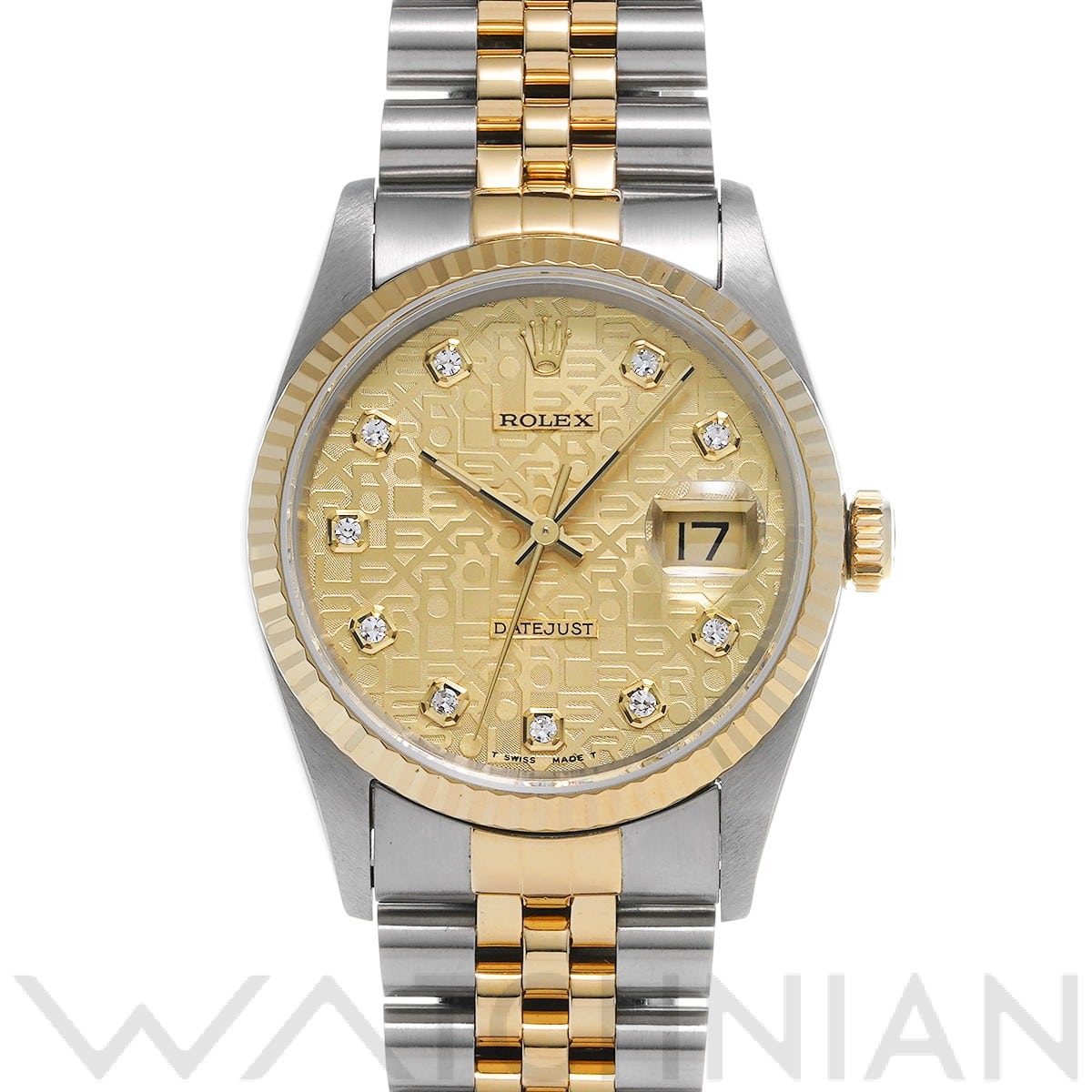 ロレックス デイトジャスト 16233G シャンパンコンピュータ メンズ 時計 【中古】【wristwatch】