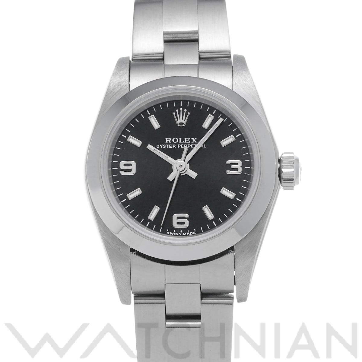 ロレックス オイスターパーペチュアル 76080 ブラック レディース 時計 【中古】【wristwatch】