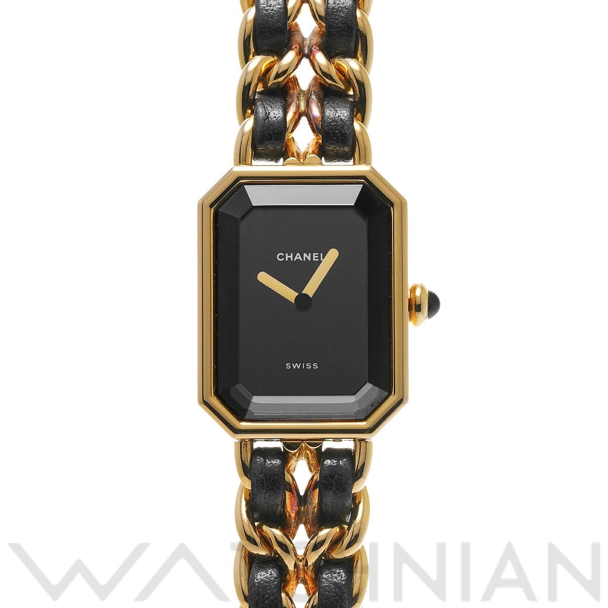 シャネル プルミエール L H0001 ブラック レディース 時計 【中古】【wristwatch】