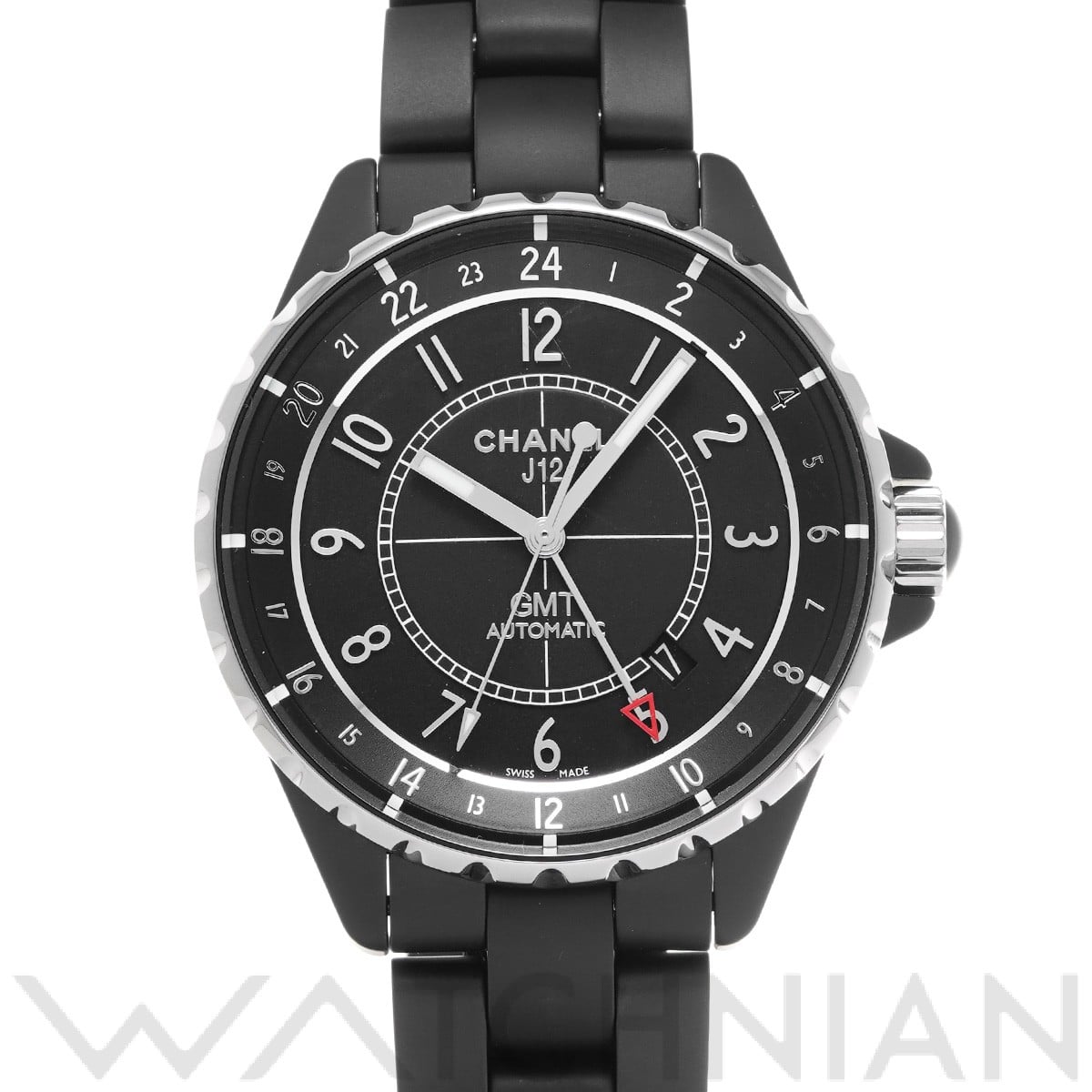 シャネル J12 GMT 41MM H3101 ブラックラッカー メンズ 時計 【中古】【wristwatch】