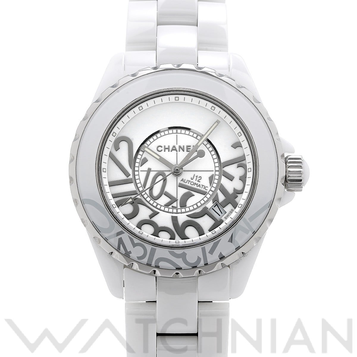 シャネル J12 グラフィティ 38MM H5240 ホワイト メンズ 時計 【中古】【wristwatch】
