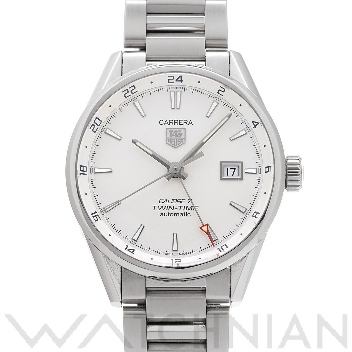 タグ ホイヤー カレラ キャリバー7 ツインタイム WAR2011.BA0723 シルバー メンズ 時計 【中古】【wristwatch】