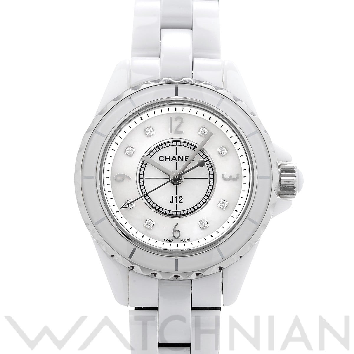 シャネル J12 29MM H2570 ホワイトシェル/ダイヤモンド レディース 時計 【中古】【wristwatch】