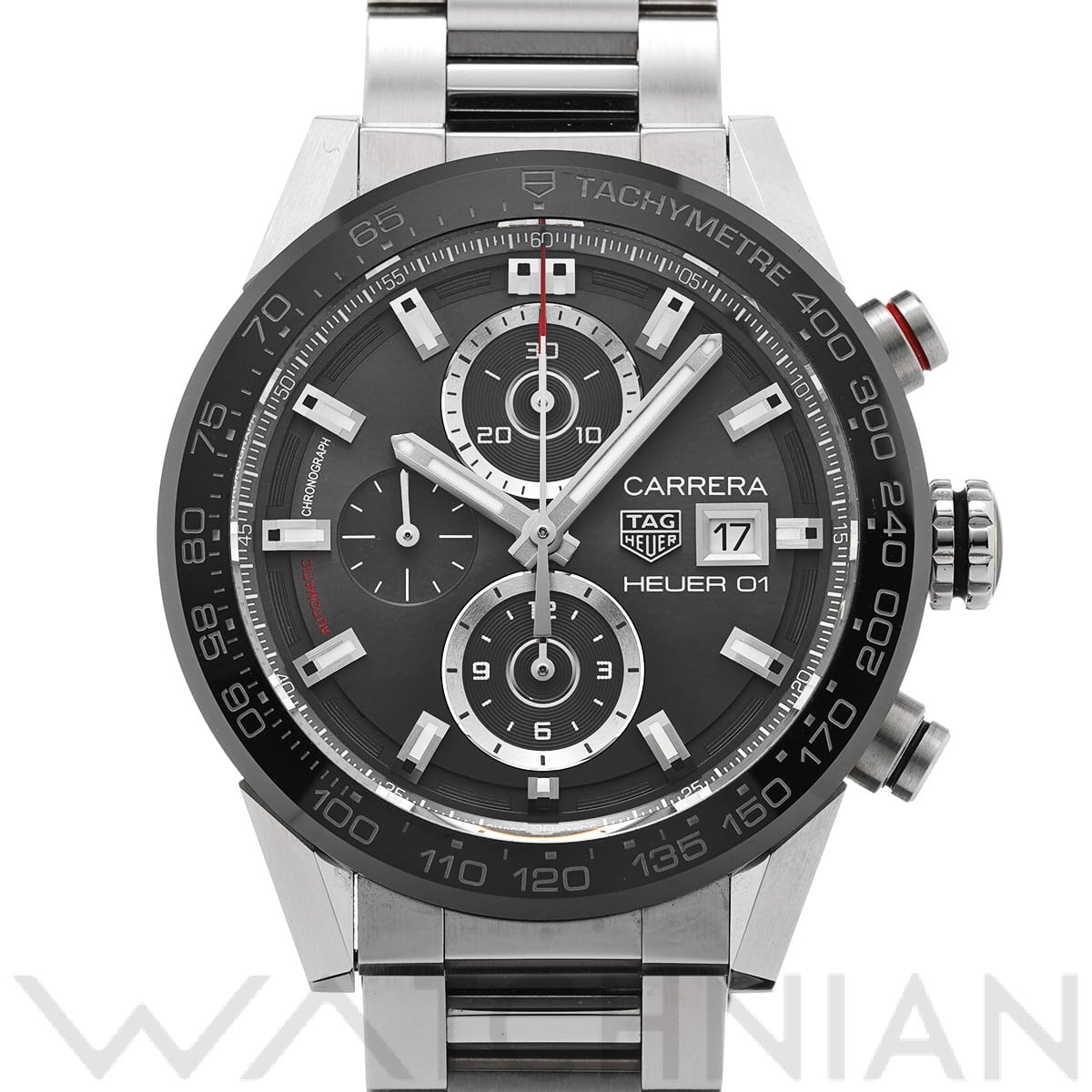 タグ ホイヤー カレラ キャリバーホイヤー01 クロノグラフ CAR201W.BA0714 グレー メンズ 時計 【中古】【wristwatch】