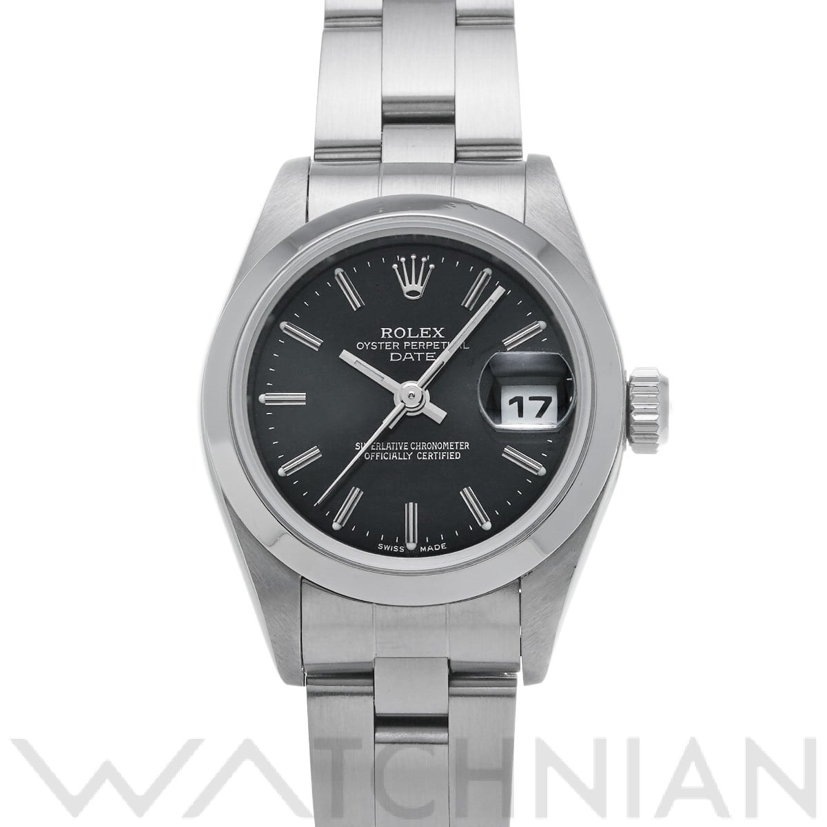 ロレックス オイスターパーペチュアル デイト 79160 ブラック レディース 時計 【中古】【wristwatch】