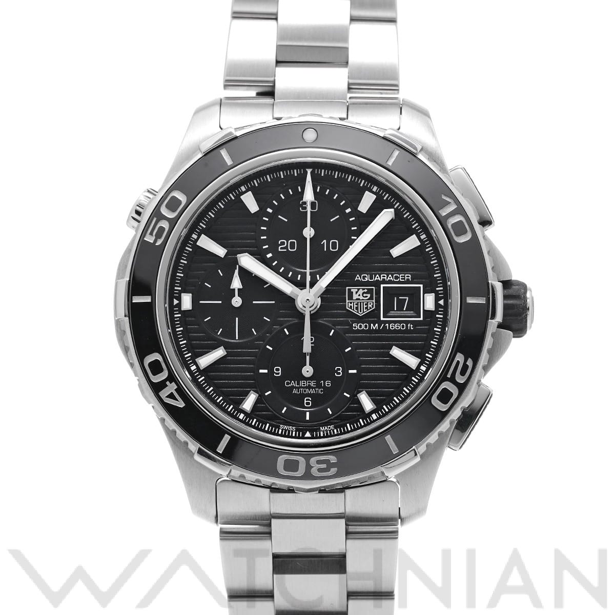 タグ ホイヤー アクアレーサー キャリバー16 クロノグラフ CAK2110.BA0833 ブラック メンズ 時計 【中古】【wristwatch】