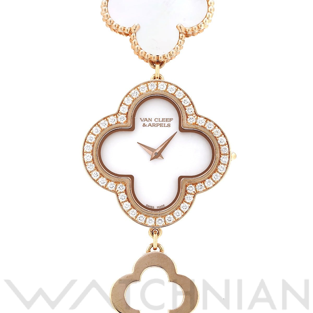 ヴァン クリーフ&アーペル アルハンブラ スモールモデル VCARO4J300 ホワイトシェル レディース 時計 【中古】【wristwatch】