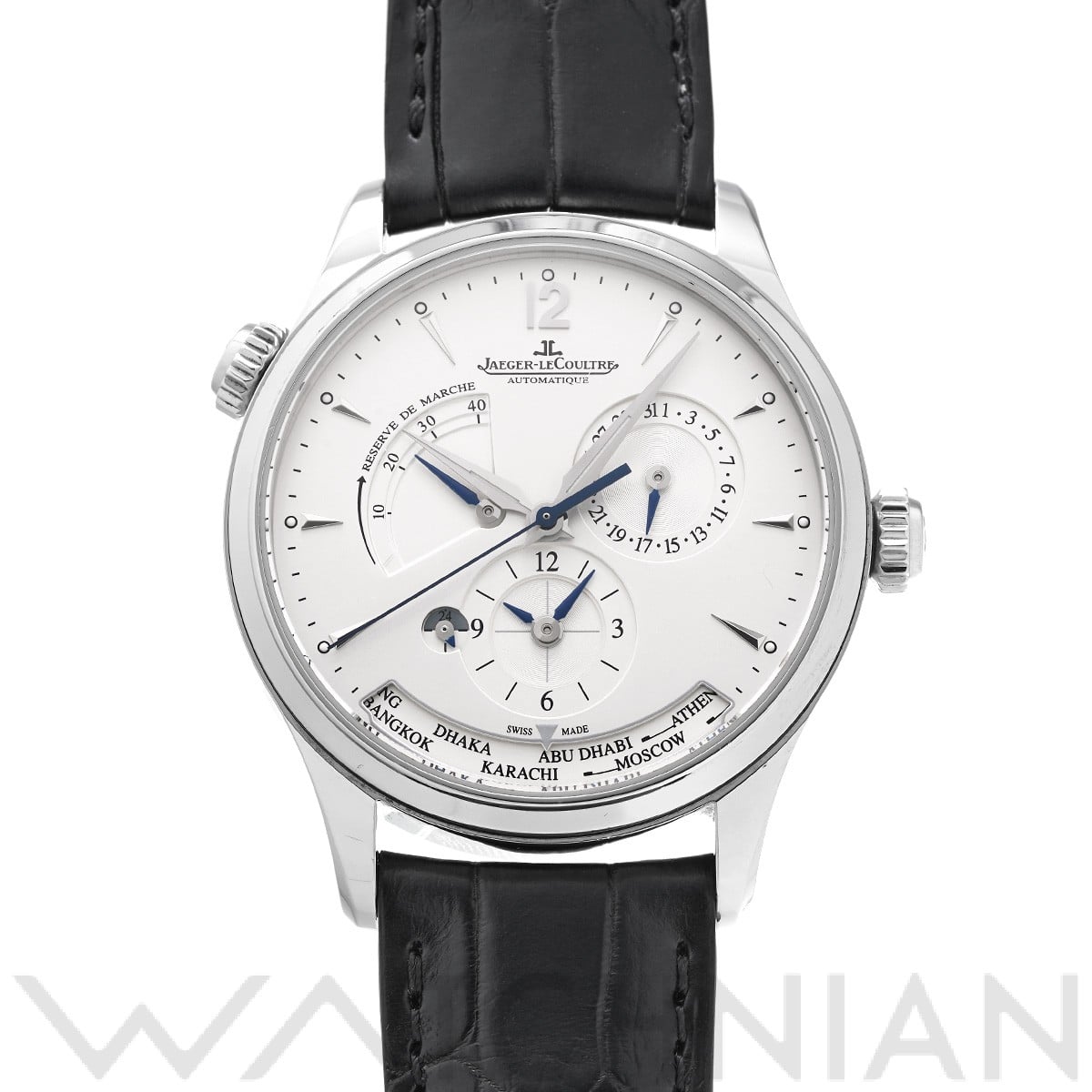 ジャガー ルクルト マスター ジオグラフィーク Q1428421 シルバー メンズ 時計 【中古】【wristwatch】