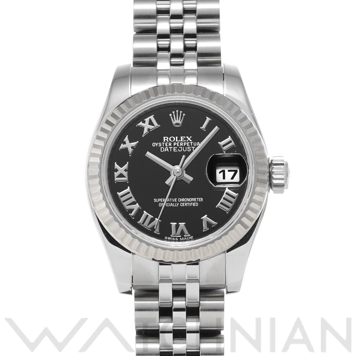 ロレックス デイトジャスト 179174 ブラック レディース 時計 【中古】【wristwatch】