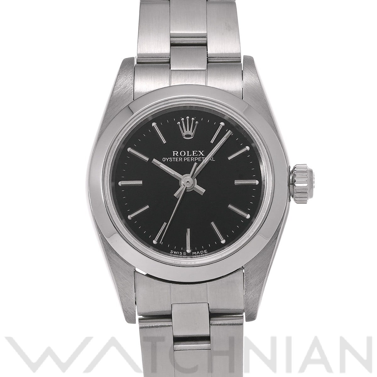ロレックス オイスターパーペチュアル 76080 ブラック レディース 時計 【中古】【wristwatch】