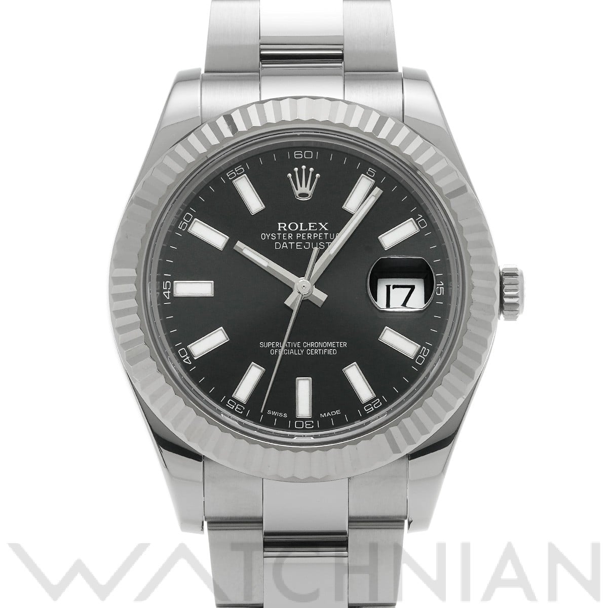 ロレックス デイトジャスト II 116334 ブラック メンズ 時計 【中古】【wristwatch】