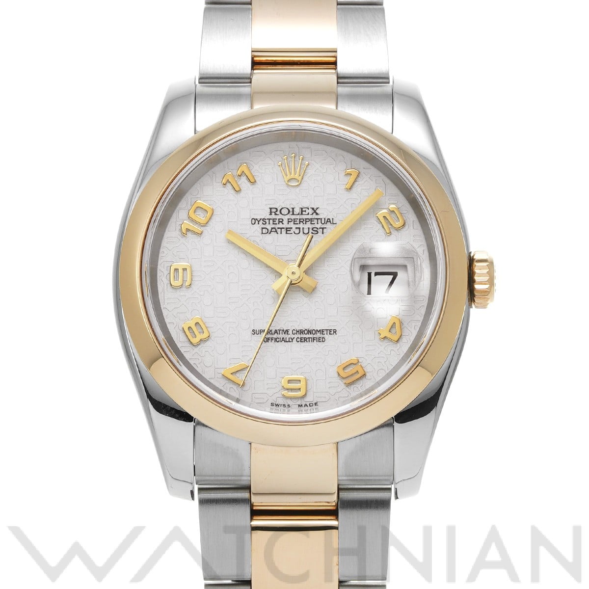 ロレックス デイトジャスト 116203 アイボリーコンピュータ メンズ 時計 【中古】【wristwatch】