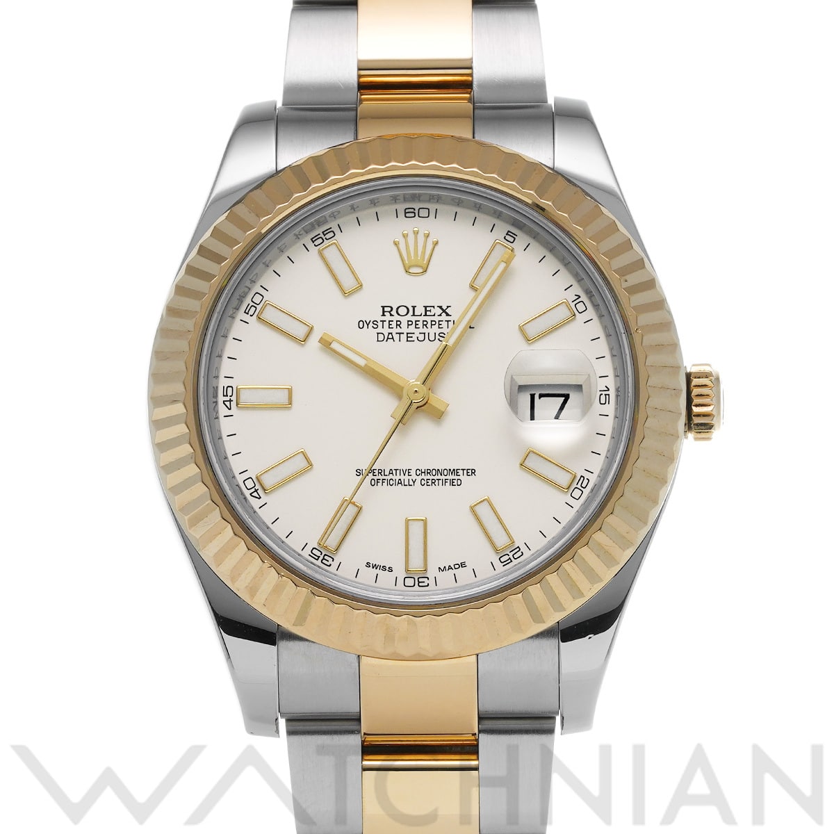 ロレックス デイトジャストII 116333 アイボリー メンズ 時計 【中古】【wristwatch】