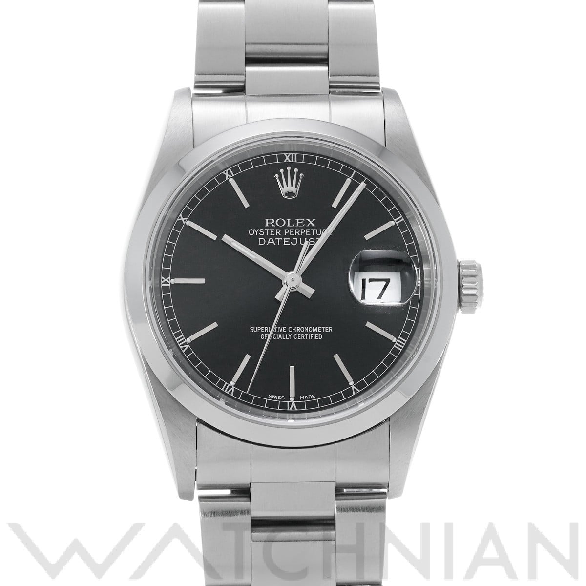 ロレックス デイトジャスト 16200 ブラック メンズ 時計 【中古】【wristwatch】