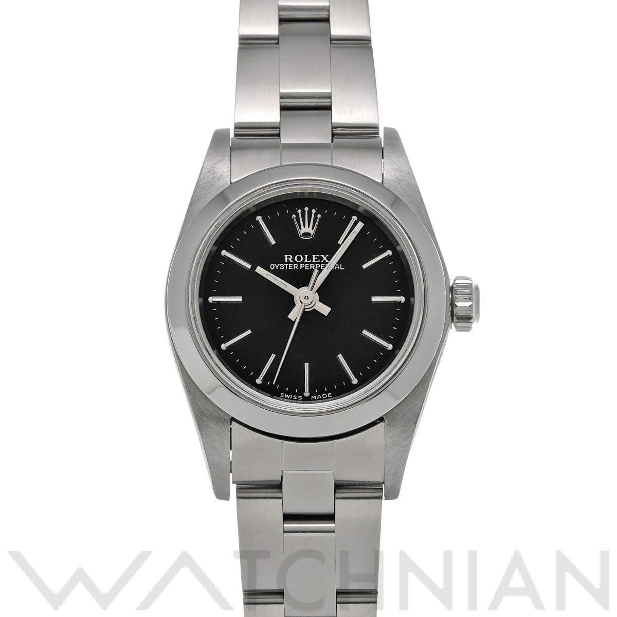 ロレックス オイスターパーペチュアル 76080 ブラック レディース 時計 【中古】【wristwatch】