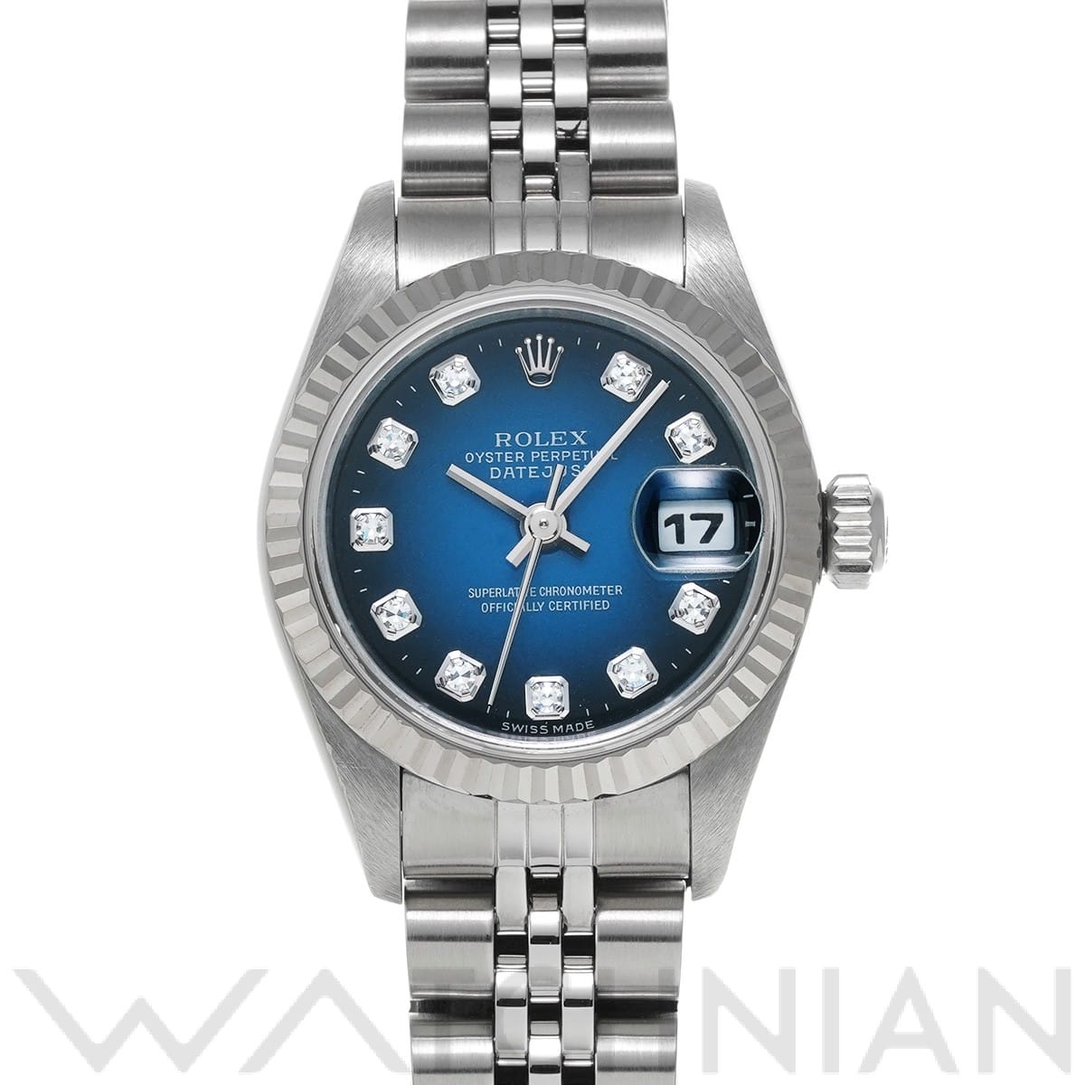 ロレックス デイトジャスト 69174G ブルー・グラデーション/ダイヤモンド レディース 時計 【中古】【wristwatch】