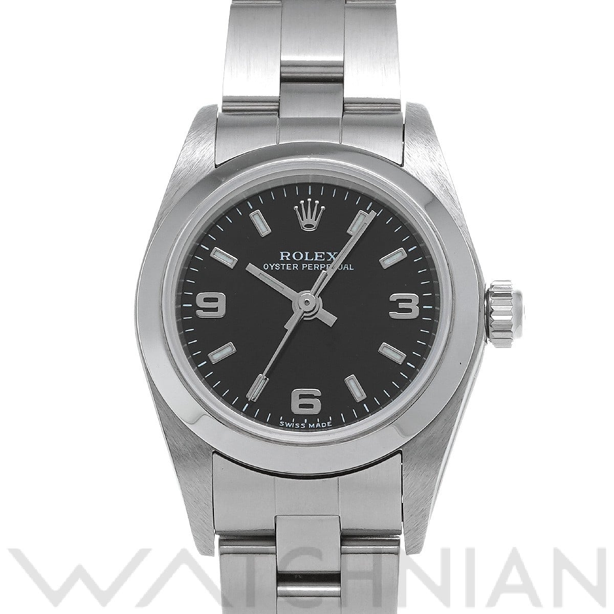 ロレックス オイスターパーペチュアル 76080 ブラック レディース 時計 【中古】【wristwatch】