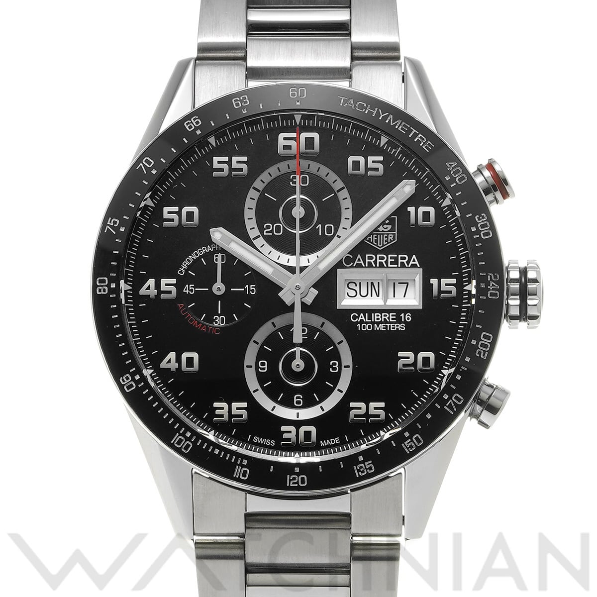 タグ ホイヤー カレラ キャリバー16 クロノグラフ デイデイト CV2A1R.BA0799 ブラック メンズ 時計 【中古】【wristwatch】