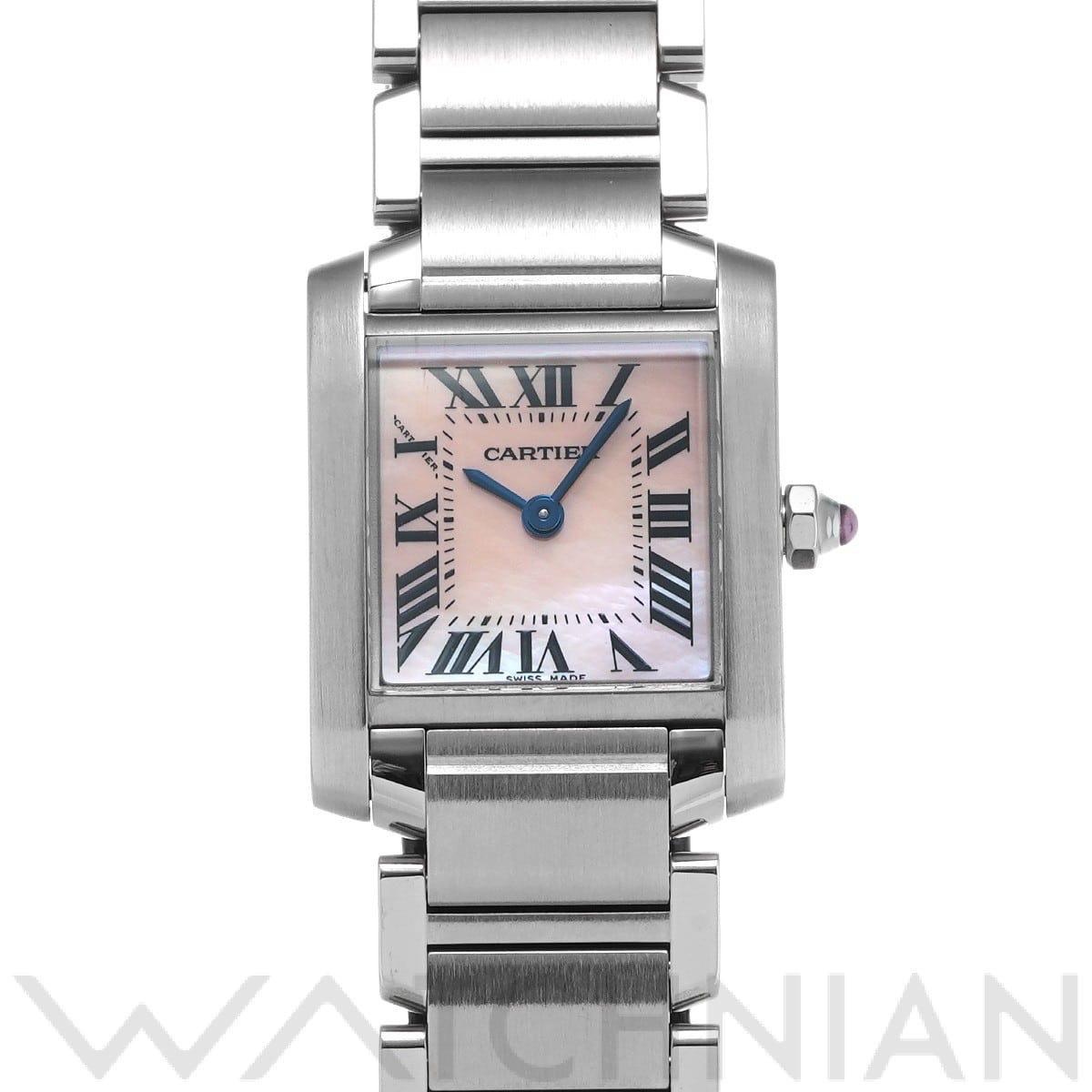 カルティエ タンク フランセーズ SM W51028Q3 ピンクシェル レディース 時計 【中古】【wristwatch】