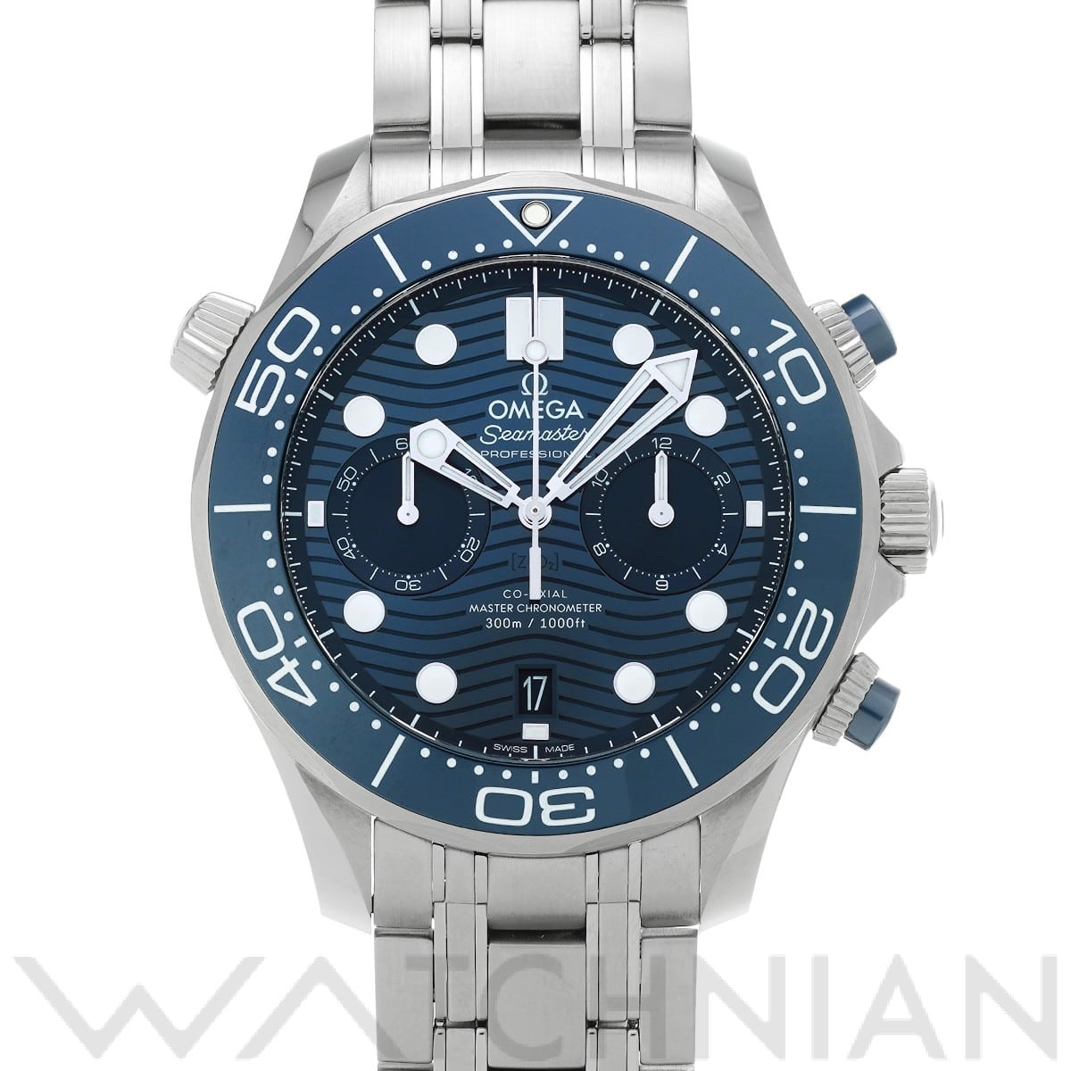 オメガ シーマスター ダイバー300 コーアクシャル マスタークロノメーター クロノグラフ 210.30.44.51.03.001 ブルー メンズ 時計 【中古】【wristwatch】