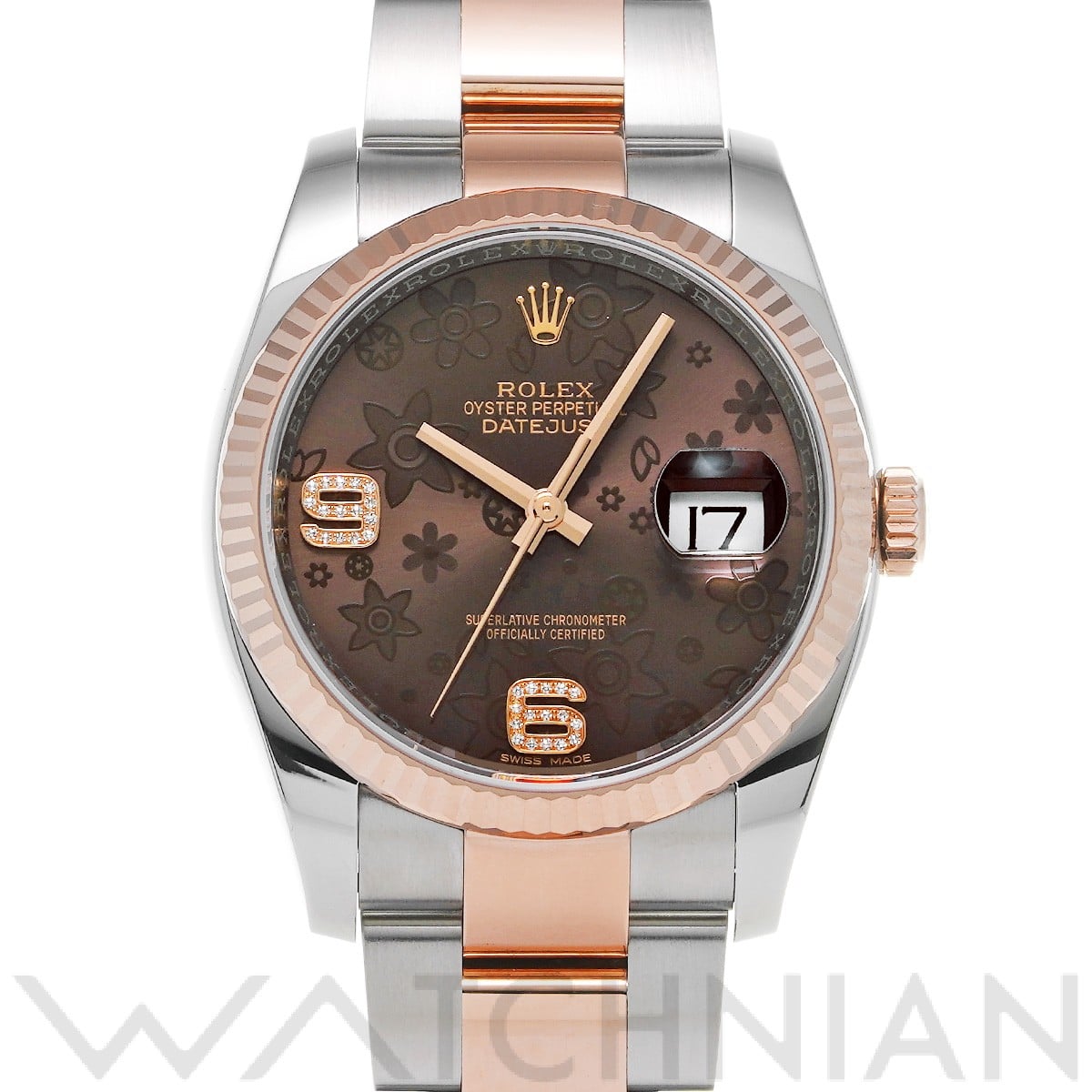 ロレックス デイトジャスト 36 116231 チョコレートフラワー/ダイヤモンド メンズ 時計 【中古】【wristwatch】