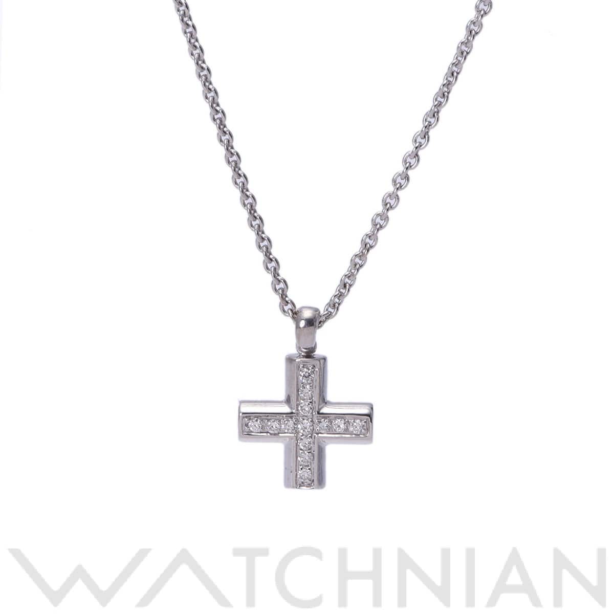 ブルガリ グリーククロス ネックレス シルバー K18ホワイトゴールド WG レディース ジュエリー 【中古】【jewelry】