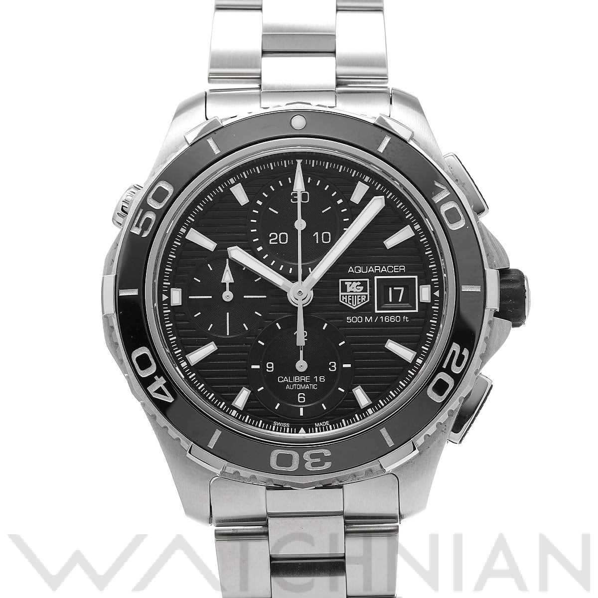 タグ ホイヤー アクアレーサー キャリバー16 クロノグラフ CAK2110.BA0833 ブラック メンズ 時計 【中古】【wristwatch】
