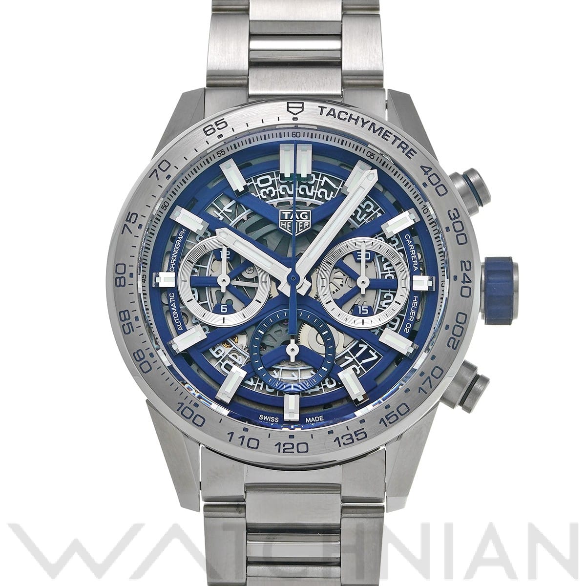 タグ ホイヤー カレラ キャリバーホイヤー02 クロノグラフ ブルーエディション CBG2019.BA0662 ブルー メンズ 時計 【中古】【wristwatch】