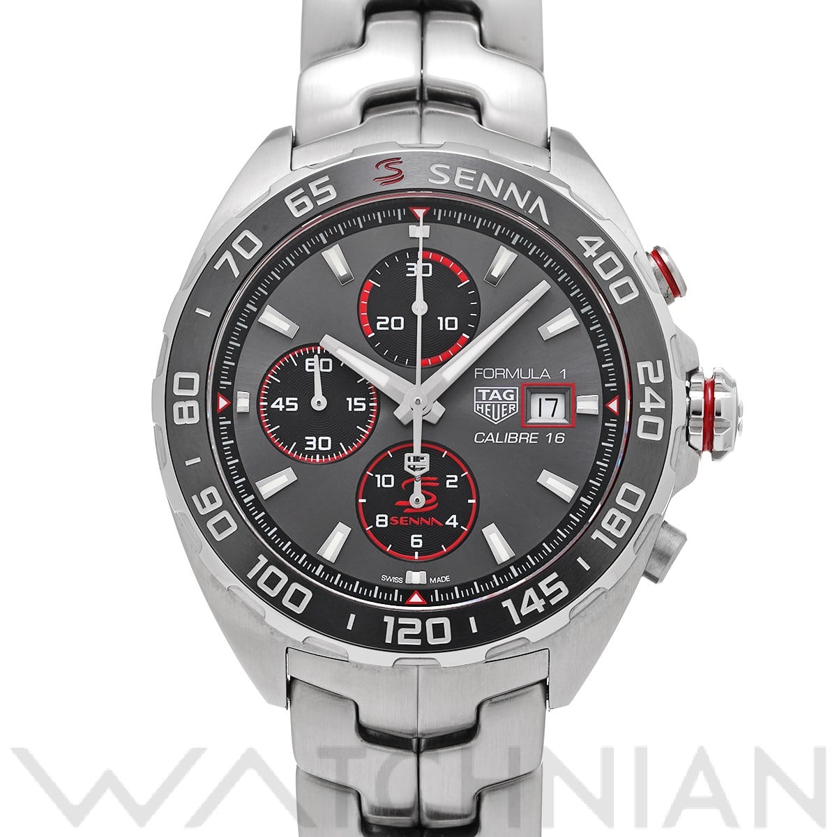 タグ ホイヤー フォーミュラ1 キャリバー16 クロノグラフ アイルトン・セナ CAZ201D.BA0633 グレー/ブラック メンズ 時計 【中古】【wristwatch】