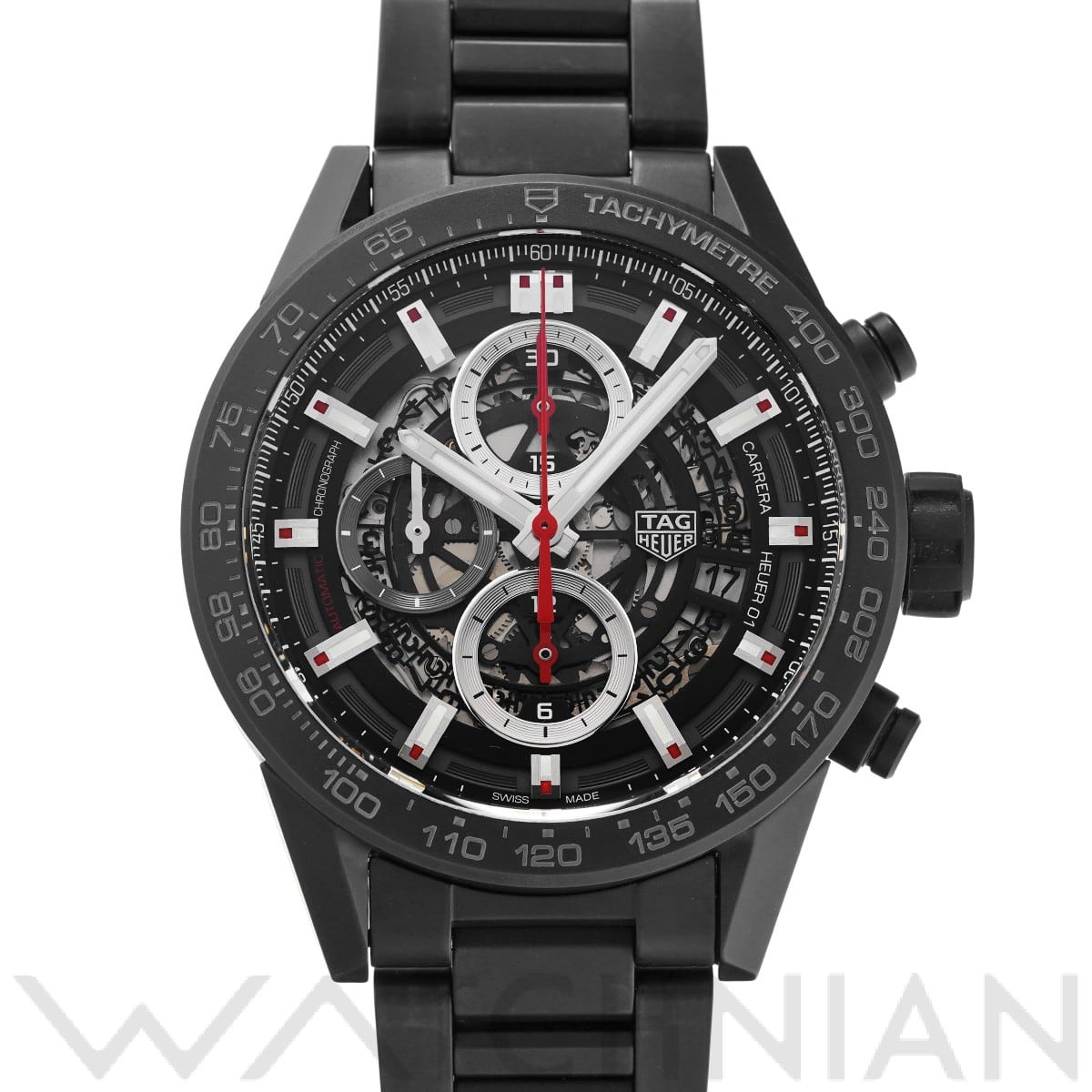 タグ ホイヤー カレラ キャリバーホイヤー01 クロノグラフ CAR2090.BH0729 ブラック メンズ 時計 【中古】【wristwatch】
