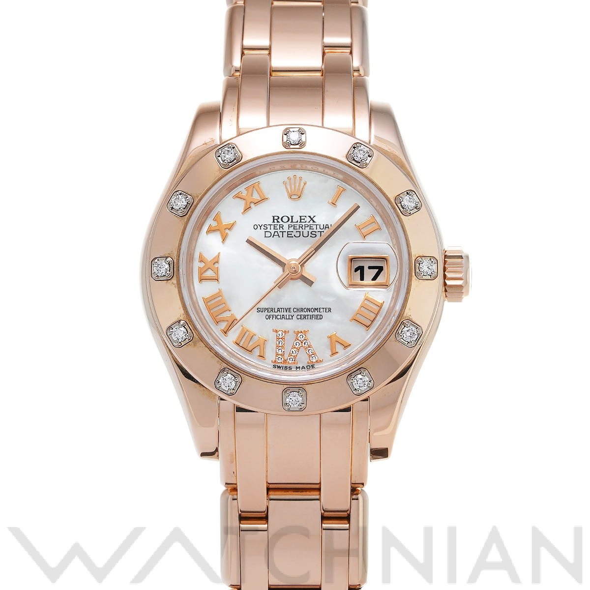 ロレックス デイトジャスト パールマスター 80315NR ホワイトシェル/ダイヤモンド レディース 時計 【中古】【wristwatch】