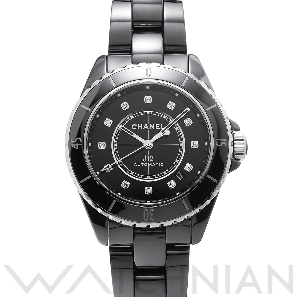 シャネル J12 キャリバー12.1 38MM H5702 ブラックラッカー/ダイヤモンド メンズ 時計 【中古】【wristwatch】