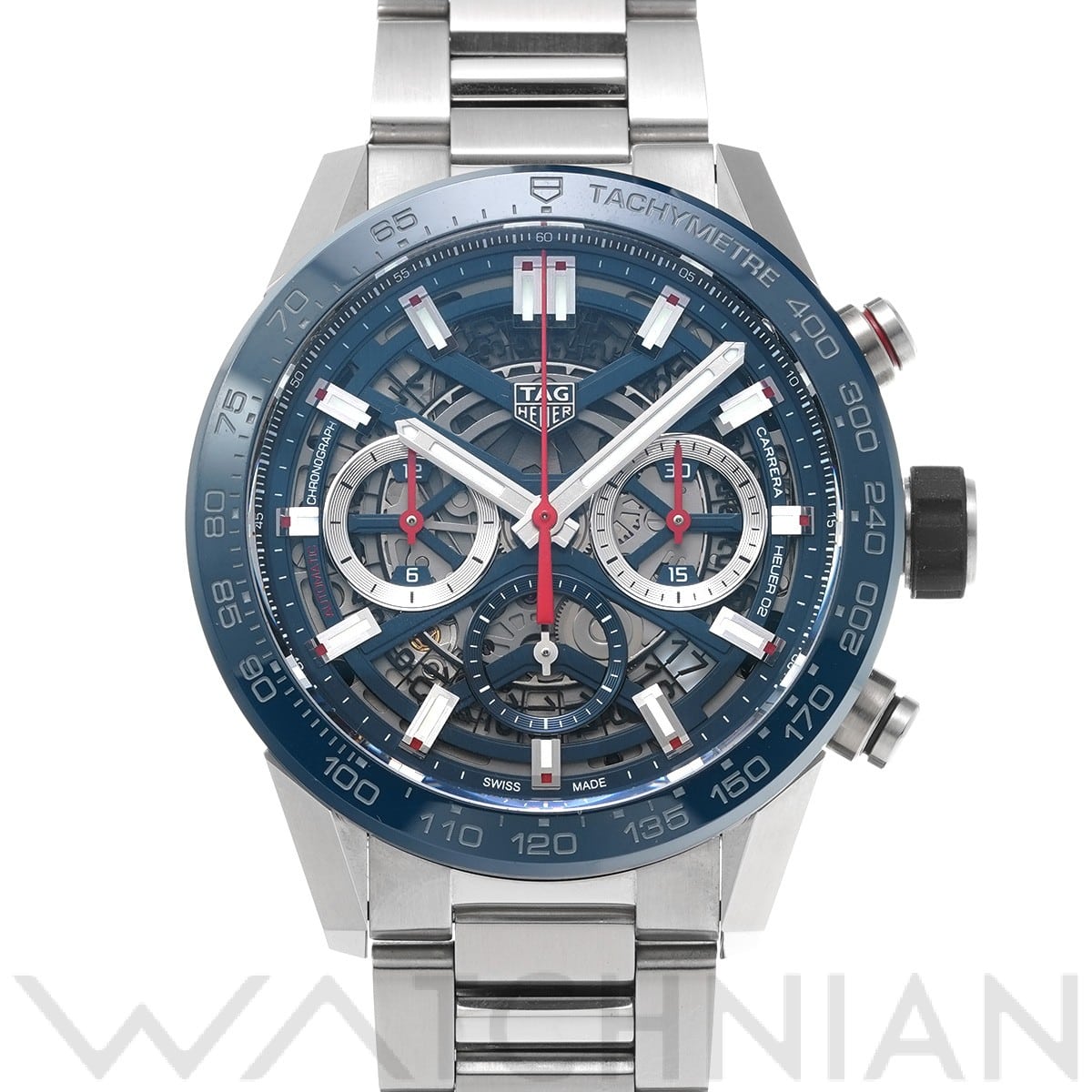 タグ ホイヤー カレラ キャリバー ホイヤー02 クロノグラフ CBG2011.BA0662 ブルー メンズ 時計 【中古】【wristwatch】