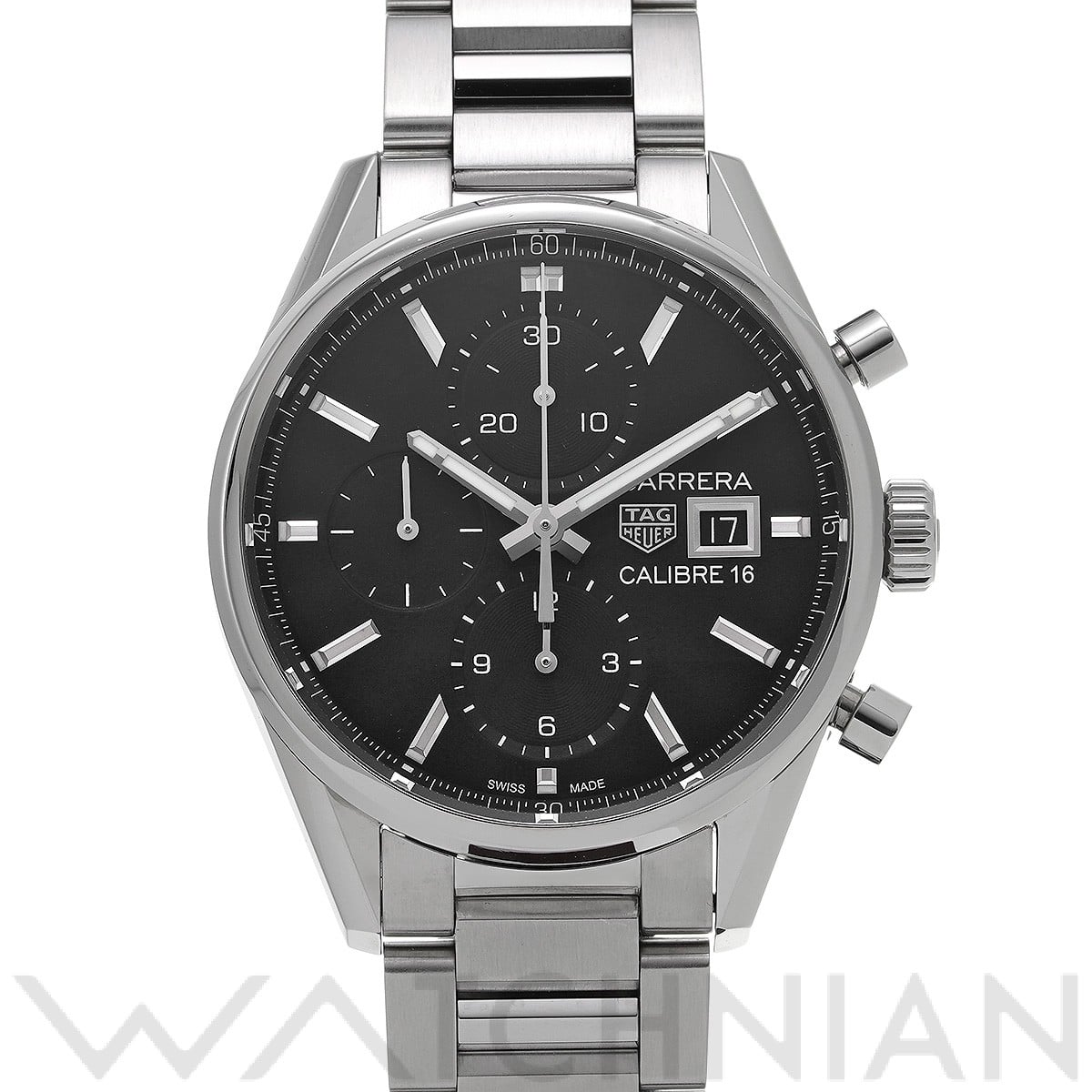タグ ホイヤー カレラ キャリバー16 クロノグラフ CBK2110.BA0715 ブラック メンズ 時計 【中古】【wristwatch】