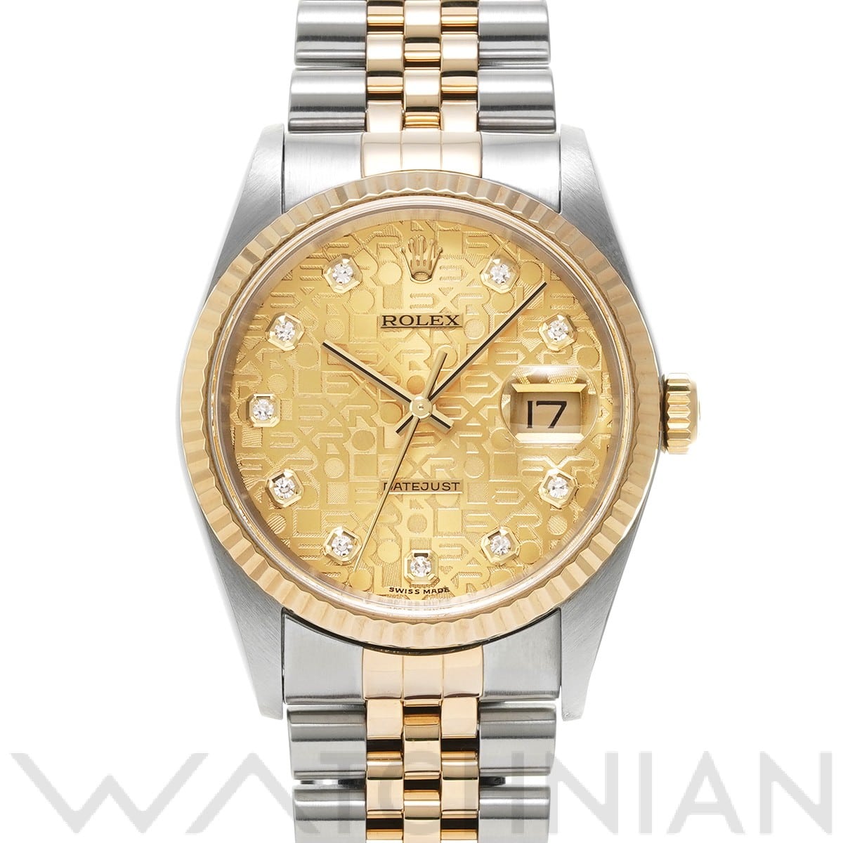 ロレックス デイトジャスト 16233G シャンパンコンピュータ/ダイヤモンド メンズ 時計 【中古】【wristwatch】